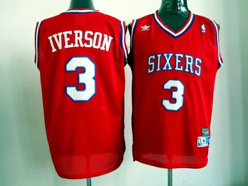 nba philadelphia 76ers #3 iverson red cheap jerseys [swingman]