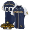 Custom Houston Astros 2023 Champions Navy White Gold Authentic Stitched Jerseys