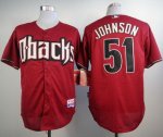 mlb arizona diamondbacks #51 johnson red cool base jerseys
