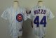 youth mlb chicago cubs #44 anthony rizzo white cool base jerseys [blue stripe]