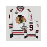 nhl chicago blackhawks #9 hull white [2013 stanley cup champions