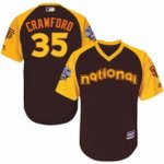 youth majesticsan francisco giants #35 brandon crawford authentic brown 2016 all star national league bp cool base mlb jerseys