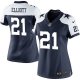 Women's Nike Dallas Cowboys #21 Ezekiel Elliott Navy Blue Thanksgiving Throwback Limited NFL Jerseys