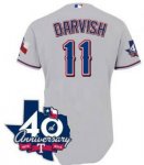 youth mlb jerseys texas rangers #11 darvish grey(40th anniversar