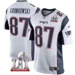 Men's NIKE NFL New England Patriots #87 Rob Gronkowski White Super Bowl LI Bound Game Jersey