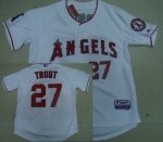 mlb los angeles angels #27 trout white jerseys