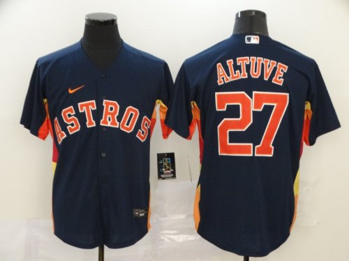 Men\'s Houston Astros #27 Jose Altuve Navy 2020 Stitched Baseball Jersey