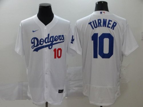 Men\'s Los Angeles Dodgers #10 Justin Turner White 2020 Stitched Baseball Jersey