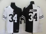 Men Oakland Raiders #34 Bo Jackson Black And White Limited Split Fashion Football Jersey