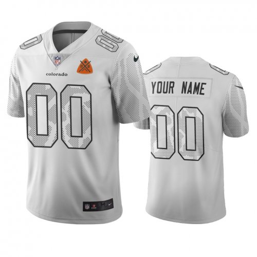 Denver Broncos Custom White Vapor Limited City Edition Jersey