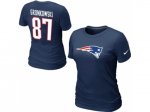 Women Nike New England Patriots #87 GRONKOWSKI Name & Number T-S