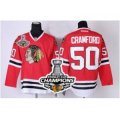 nhl chicago blackhawks #50 crawford red [2013 Stanley cup champi