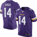 Men's Minnesota Vikings #14 Stefon Diggs Purple Nike NFL Elite Jerseys