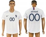 Custom France 2018 World Cup Soccer Jersey White Short Sleeves