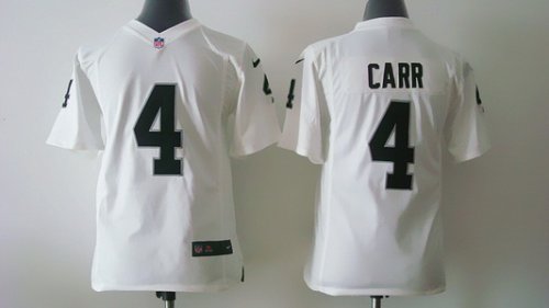 nike youth nfl oakland raiders #4 carr white jerseys