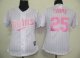 women Baseball Jerseys minnesota twins #25 thome white[pink stri