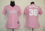 women Baseball Jerseys los angeles dodgers #36 weaver pink
