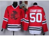 NHL Chicago Blackhawks #50 Corey Crawford Red(Red Skull) 2014 St