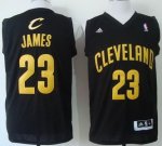 nba cleveland cavaliers #23 lebron james black fashion stitched jerseys yellow number