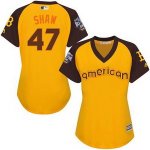 women's mlb boston red sox #47 travis shaw gold 2016 all-star american league stitched jerseys