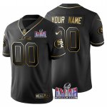 San Francisco 49ers Black Golden Edition Vapor Untouchable Limited Super Bowl LVIII Patch Jerseys