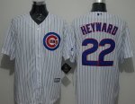 mlb majestic chicago cubs #22 jason heyward white new cool base jerseys [blue stripe]