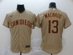 Men's San Diego Padres #13 Manny Machado New Khaki 2020 Stitched Baseball Jersey