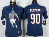 nike youth nfl chicago bears #90 peppers blue jerseys [portrait
