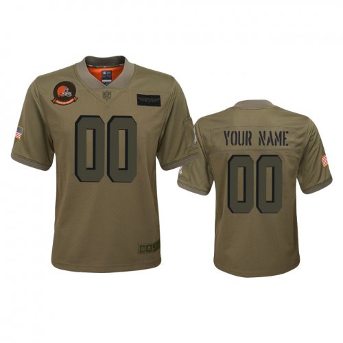 Youth Cleveland Browns Custom Camo 2019 Salute to Service Game Jersey