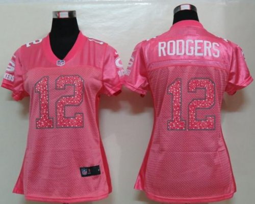 nike women nfl green bay packers #12 rodgers pink [2012 new]