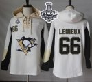 Men NHL Pittsburgh Penguins #66 Mario Lemieux White Pullover Hoodie 2017 Stanley Cup Final Patch Stitched NHL Jersey