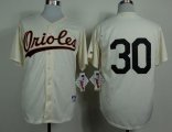 mlb baltimore orioles #30 tillman cream 1954 m&n jerseys