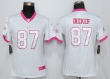 Women NFL New York Jets #87 Eric Decker Nike White Pink Stitched Rush Fashion Limited Jersey