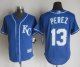 mlb jerseys kansas city Royals #13 Perez Blue Alternate New Co