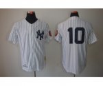 mlb new york yankees #10 1952 m&n white jerseys [black stripe]