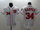 mlb washington nationals #34 bryce harper majestic white flexbase authentic collection player jerseys