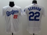 mlb los angeles dodgers #22 clayton kershaw majestic white flexbase authentic collection jerseys