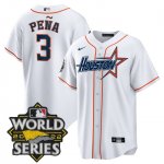 Men's Houston Astros #3 Jeremy Pena World Series Stitched White Special Cool Base Jersey