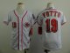 Youth MLB Cincinnati Reds #19 Joey Votto White Cool Base Jerseys