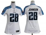 nike women nfl tennessee titans #28 chris johnson white jerseys