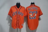 men mlb houston astros #27 jose altuve majestic orange team loogo fashion stitched baseball jerseys