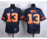 nike chicago bears #13 white blue elite jerseys [number orange]