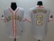 Baseball Houston Astros #2 Alex Bregman White 2017 World Series Champions Special Gold Number Cool Base Jersey