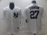 2021 Baseball New York Yankees #27 Giancarlo Stanton White Jerseys
