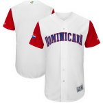 Customed Men's Dominican Republic Baseball Majestic White 2017 World Baseball Classic Stitched Jersey