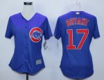 women mlb chicago cubs #17 kris bryant blue majestic cool base jerseys
