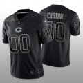 Custom Football Green Bay Packers Stitched Black RFLCTV Limited Jersey