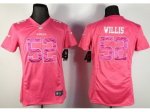 nike women nfl san francisco 49ers #52 willis pink jerseys
