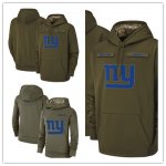 Football New York Giants Olive Salute to Service Sideline Therma Performance Pullover Hoodie