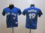 youth mlb jerseys Toronto Blue Jays #19 Jose Bautista blue Kids